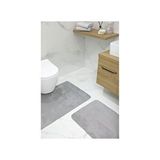 Devigo 2'li Kaydırmaz Peluş Banyo Paspası Banyo Klozet Takımı Klozet Paspas Takımı - Gri