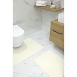 Devigo 2'li Kaydırmaz Peluş Banyo Paspası Banyo Klozet Takımı Klozet Paspas Takımı - Krem