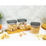 Devigo 3 Adet 0.5 Lt Istiflenebilir Kristal Vakumlu Erzak Kabı 0.5 Lt Vakumlu Saklama Kabı