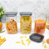 Devigo 3 Adet 1.1 Lt Istiflenebilir Kristal Vakumlu Erzak Kabı 1.1 Lt Vakumlu Saklama Kabı