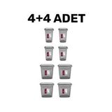 Devigo 4 Adet 1,1 Lt 4 Adet 1,85 Lt 8 Parça Yeni Nesil Sızdırmaz Kapak Saklama Kabı Seti Gri