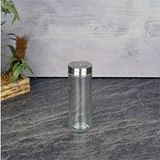 Devigo Cam Baharatlık Tuzluk Biberlik 14 Cm Gümüş