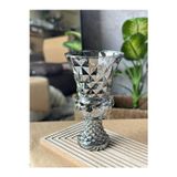 Devigo Diamond Desenli Kristal Cam Vazo - 28x15 cm Hediyelik lüx vazo| Modern & Lüks Dekoratif Büyük Boy Vazo