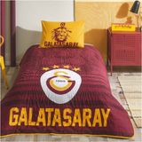 Devigo Galatasaray Lisanslı Stripe Tek Kişilik Yatak Örtüsü Seti Pamuk Kumaş ile Taraftar Temalı Kırmızı - 230 x 230 cm