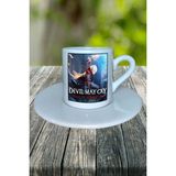 Devil May Cry Mobil Oyun Baskılı Türk Kahvesi Fincanı Tabaklı Kişiye Özel Model 1