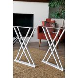DEVİN DEKOR Metal Masa Yemek Masası Çalışma Masası Ayağı 2 Adet Ayak 72 cm Mobilya Ayağı - Beyaz - MA39