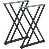 DEVİN DEKOR Metal Masa Yemek Masası Çalışma Masası Ayağı 2 Adet Ayak 72 cm Mobilya Ayağı - Siyah - MA39