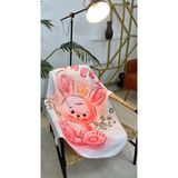 Devin Dekor Tavşan (Rabbit) Dijital Baskı Polar Bebek Battaniye 80X110CM - 80 x 110 cm - Renkli