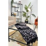 Devin Dekor Tek Kişilik Pamuklu Stotch Battaniye-Leopar-Çizgili Desenli-Mor - Mürdüm - 150 x 200 cm