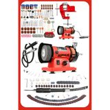 Devir Ayarlı Turbo 500W Mini Çark Taşlama Taş Motoru Çok Amaçlı Spiralli Hortum + Mengene 105Pcs Set