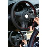 devirhesapdevri Ford Focus (1998-2020) Uyumlu Direksiyon Kılıfı Dikmeli Siyah Deri / Kırmızı Dikişli