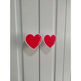 Devletli 3D Teknoloji Devletli 3D Kız Çocuk Odası Kulpu 5,5cm (1 Adet) - Genç Odası Kulpu. Dolak Kapak Çekmece Kulpu - Kırmızı - Beyaz