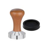 DEVMEER Kahve Tamperi - Ahşap Sap - Düz Tabanlı -espresso Tamperi - Kahve Düzleştirici - Çap: 53 Mm