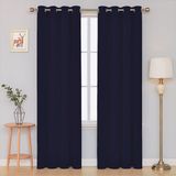 Devor Kadife Görünümlü Fonluk Kuş Gözlü Dikim - Rustik Kullanımına Uygun - Halkalı Perde - 100 x 250 cm - Koyu Lacivert