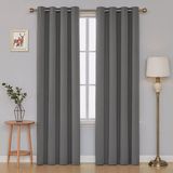 Devor Kadife Görünümlü Fonluk Kuş Gözlü Dikim - Rustik Kullanımına Uygun - Halkalı Perde - 100 x 260 cm - Gri