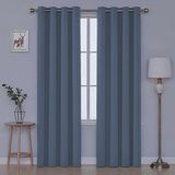 Devor Kadife Görünümlü Fonluk Kuş Gözlü Dikim - Rustik Kullanımına Uygun - Halkalı Perde - 150 x 240 cm - Mavi
