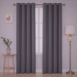 Devor Kadife Görünümlü Fonluk Kuş Gözlü Dikim - Rustik Kullanımına Uygun - Halkalı Perde - 200 x 250 cm - Antrasit