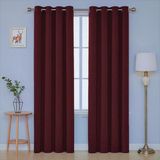 Devor Kadife Görünümlü Fonluk Kuş Gözlü Dikim - Rustik Kullanımına Uygun - Halkalı Perde - 250 x 270 cm - Bordo