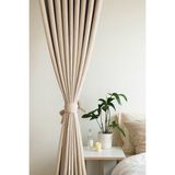 Devor Kadife Görünümlü Kalın Fon Perde Sütlü Kahve - Ekstrafor Büzgülü Tek Kanat - 150 x 260 cm