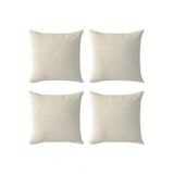 DE'VOR PERDE Kırlent Kılıfı 4'Lü Set - Gizli Fermuarlı - Kadife Dokulu,Ekru 43 X 43