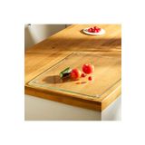 Devr-i Alem Şeffaf Temperli Cam Kesme Tahtası Cam Kesme Tablası Kırılmaya Dayanıklı Oval Kenarlı 20 X 30cm