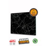 Devr-i Alem Siyah Mermer Görünümlü Cam Kesme Tahtası Cam Kesme Tablası Kırılmaz Oval Kenarlı 20 X 30cm
