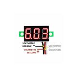Devremarkt 0.36 Inch Dc 4,2V-30V Dijital Voltmetre Kırmızı 3 Telli 0.36” Dc 0-30V Voltaj Besleme Güç Kaynağı