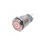 Devremarkt 16Mm Metal Panel Uyumlu Montaj Düz Kafa Latch Buton No Nc Power Sembol Led Işıklı