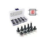 Devremarkt 200 Adet 6X6Mm Tact Buton Set 10 Farklı Yükseklikte 4 Pin Dokunmatik Anlık Basmalı Düğme Anahtar
