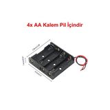Devremarkt 4'Lü Aa Kalem Pil Kutusu Yuvası 6V Kablolu Kalem Pil Tutucu