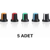 Devremarkt 5 Adet Plastik Pot Başlığı 6mm Potansiyometre Rotary Enkoder Ses