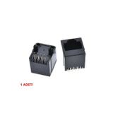 Devremarkt 8P8C Plastik Dikey Tip Rj45 Soket Ethernet Bağlantı Soketi 8 Pin Pcb Montaj 180 Derece Dıp 1 Port
