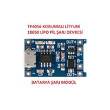 Devremarkt Korumalı Lityum Pil Şarj Devresi Modülü Tp4056 1A 18650 Battery Charger + Protection Microusb