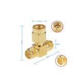 Devremarkt Sma T Soket 1X Rpsma Erkek 2X Rpsma Dişi Altın Kaplama Soket 0-6Ghz Rf Wi-Fi Anten Fpv Lora