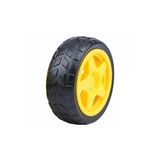 Devremarkt Tt Tekerlek 2.5X6,8Cm Plastik Sarı Oyuncak Araba Rubber Lastik Robot Tekerlek Akılı Araç Oyuncak