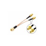 Devremarkt Y Tip Rg316 15Cm 1X Sma Erkek 2X Sma Dişi Kablo Rf Uzatma Kablosu Altın Kaplama Soket 0-6Ghz Wi-Fi