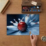 Devrilen Bowling Topları - Eğlence - Oyun Tasarımı 240 Parça Ahşap Puzzle Ahşap Kutuda MP02006