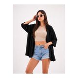 DEVRİMAY TEKSTİL Siyah Kimono Tarzı Salaş Hırka Günlük İnce Tunik Yazlık Oversize Yeni Sezon Ceket
