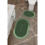 devtoptan Su Emici 2'li Set Banyo Paspası Kaymaz Taban Makinada Yıkanabilir Abdest Paspası