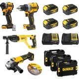 Dewalt 18V Şarjlı Vidalama Seti 4'lü (Darbesiz Matkap, Torklu Vidalama, Kırıcı-Delici, Taşlama) 4 Akü