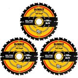 DEWALT 3 Adet 190 mm Daire Testere Bıçağı Siyah