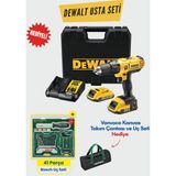 Dewalt Çift Akülü Şarjlı Matkap Vidalama Profesyonel Darbeli Şarjlı Matkap Uç Setli 18 Volt