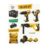 Dewalt DCD778 Kömürsüz Darbeli Şarjlı Matkap DCF787 Akülü Torklu Vidalama DCH133 Kırıcı Delici Hilti Set