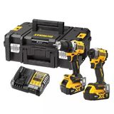 Dewalt Dcd800 18V Kömürsüz Darbeli Matkap + Dcf850 18V Kömürsüz Kompakt Darbeli Vidalama + 2X 18V 5.0Ah Xr Li-Ion Akü + Çanta