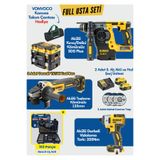 Dewalt DCK305P2T-QW Şarjlı 3 Lü Set DCH273 18v XR Akülü Kırıcı Delici Matkap Kömürsüz Şarjlı Hilti DCG405 XR Avuç İçi Taşlama Spiral 125 Lik DCF887 18v Akülü Darbeli Duvar Beton Delme Torklu Vidalama Seti