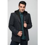 Dewberry 1030001K7532 Erkek Desenli İndigo Kaban