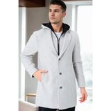 Dewberry 4XL Battal Palto %70 Yün %30 Polyester Uzun Kol Erkek Desenli Orta Kalınlık