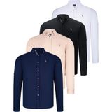 Dewberry Dörtlü Set G674 Dewberry Erkek Gömlek Siyah Beyaz Lacivert Bej - Siyah - Beyaz - Lacivert - Bej