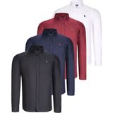 Dewberry Dörtlü Set G725 Dewberry Erkek Gömlek-Siyah-Beyaz-Lacivert-Bordo - XL - Siyah - Beyaz - Lacivert - Bordo