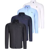 Dewberry Dörtlü Set G725 Dewberry Erkek Gömlek-Siyah-Beyaz-Lacivert-Mavi - 3XL - Siyah - Beyaz - Lacivert - Mavi